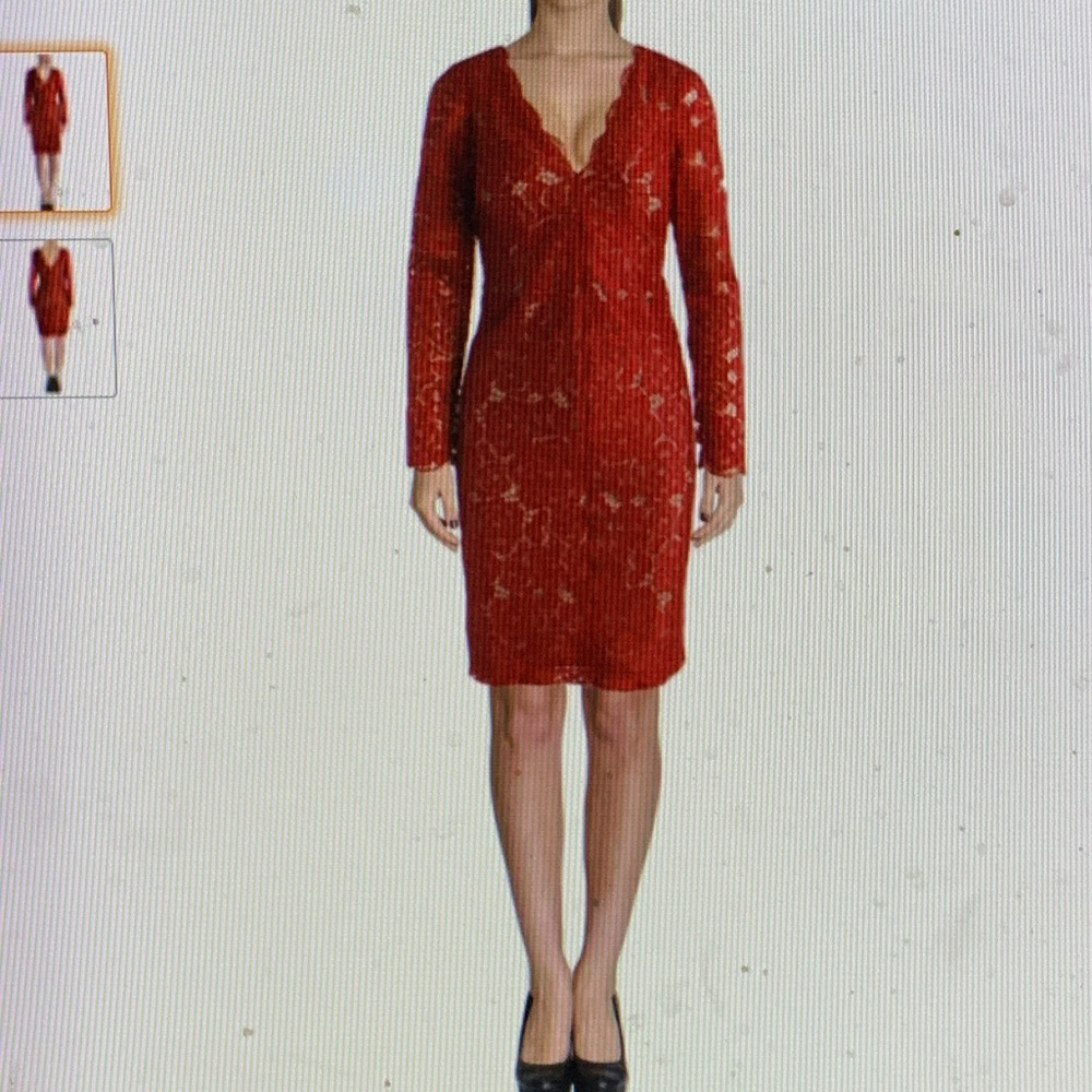 NWT Vera Wang red lace cocktail dress, size 12